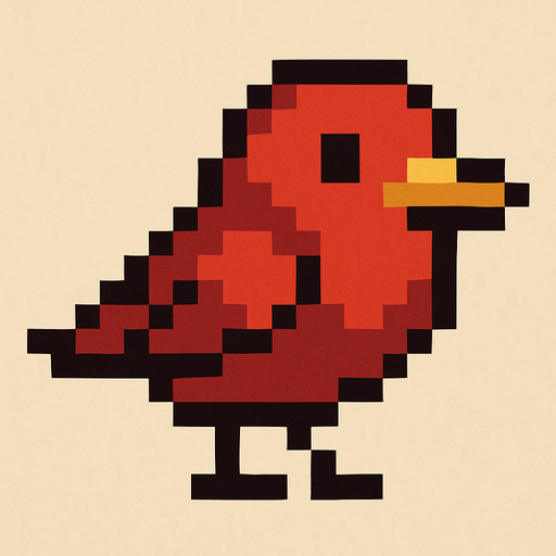 Bird pixel.
In-Game asset.  2d.  High contrast.  No shadows
