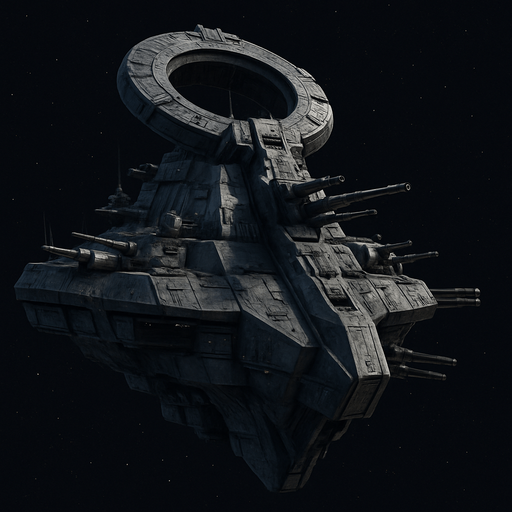 Uzay savaş istasyonu - Gerçekçi.
In-Game asset.  High contrast.  No shadows