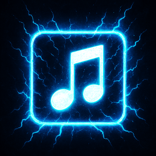 Generame una boton con dentro de forma de una nota musical con efectos de energia.
In-Game asset.  2d.  High contrast.  No shadows