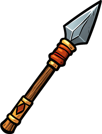 Una lanza para el guerrero.
In-Game asset.  2d.  High contrast.  No shadows