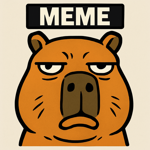 meme capibara face.
In-Game asset.  2d.  High contrast.  No shadows