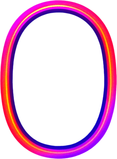 neon pink purple red orange oval filled in blue nuaces.
In-Game asset.  2d.  High contrast.  No shadows
