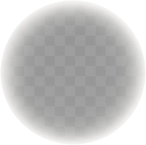 half transparent white and complately round thing.
In-Game asset.  2d.  High contrast.  No shadows