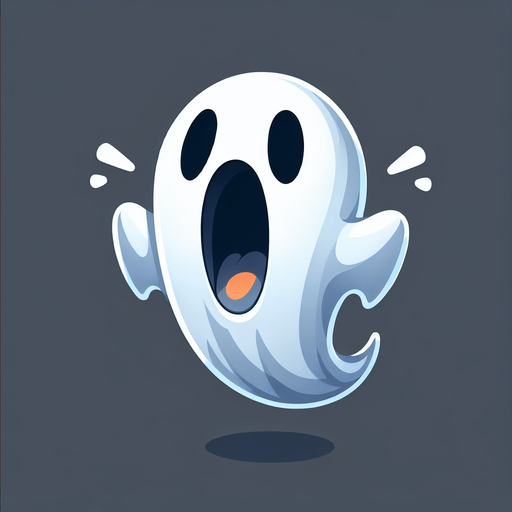 screaming ghost.
Single Game Texture. In-Game asset. 2d. Blank background. High contrast. No shadows.