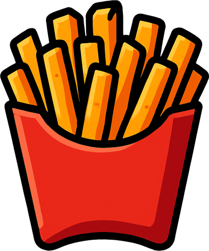 Oatates kızartması Fast Food.
In-Game asset.  2d.  High contrast.  No shadows