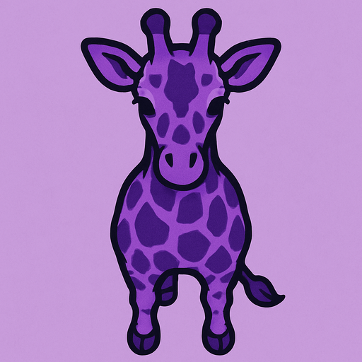 purple giraffe top view.
In-Game asset.  2d.  High contrast.  No shadows
