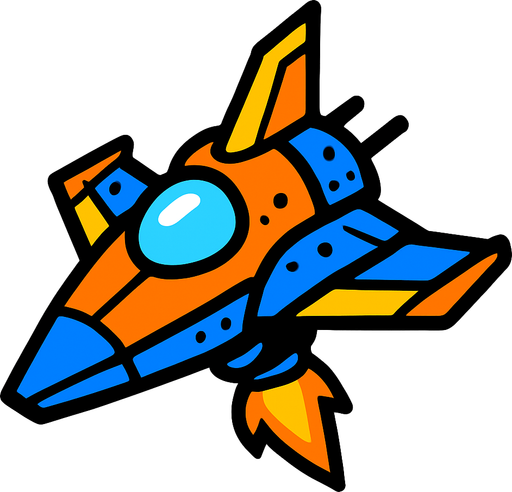 Cosmosship.
In-Game asset.  2d.  High contrast.  No shadows