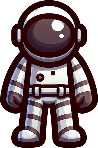 一个宇航员，卡通风格.
Single Game Texture. In-Game asset. 2d. Blank background. High contrast. No shadows.