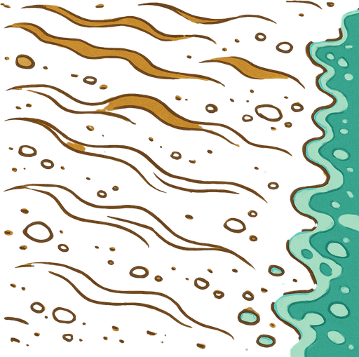 The sand ground of some sort of beach.
In-Game asset.  2d.  High contrast.  No shadows
