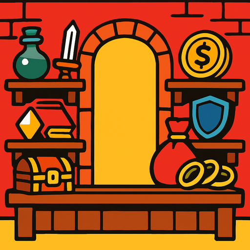 Shop background.
In-Game asset.  2d.  High contrast.  No shadows