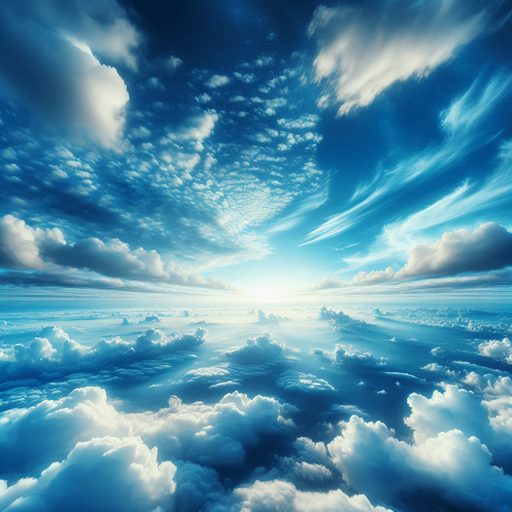 above the clouds in a blue sky