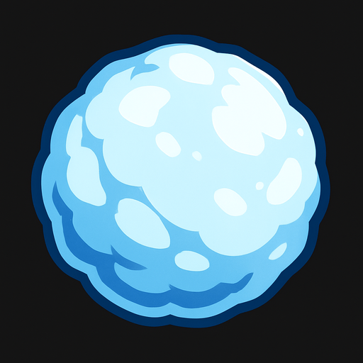 Snowball.
In-Game asset.  2d.  High contrast.  No shadows