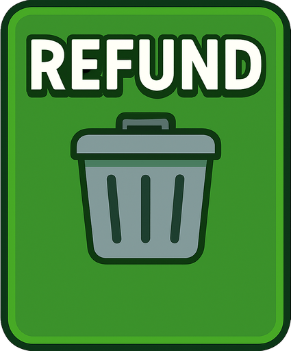 Change the text to say ‘Refund’. Change the cards to a trash can.
