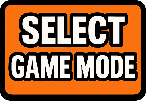 Select game mode button.
In-Game asset.  2d.  High contrast.  No shadows