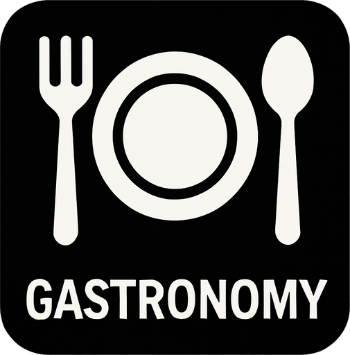 Minimalist icon of gastronomy.
In-Game asset.  2d.  High contrast.  No shadows