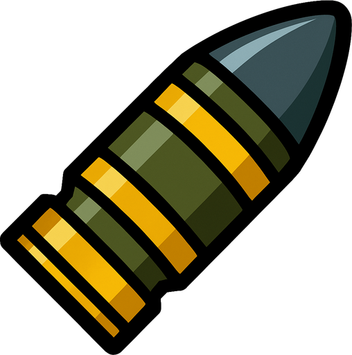 tank bullet.
In-Game asset.  2d.  High contrast.  No shadows