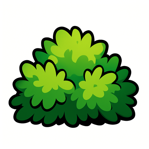 Bush.
In-Game asset.  2d.  High contrast.  No shadows