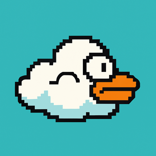 Make it flapy bird cloud.
In-Game asset.  2d.  High contrast.  No shadows