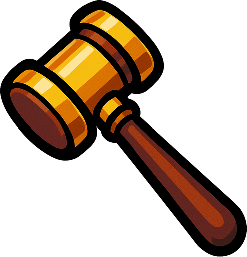gavel.
In-Game asset.  2d.  High contrast.  No shadows
