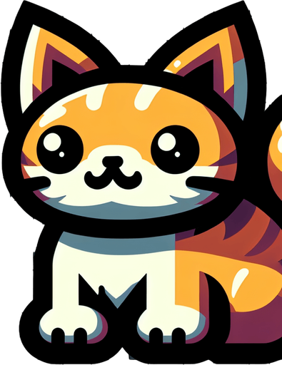cat.
Single Game Texture. In-Game asset. 2d. Blank background. High contrast. No shadows.