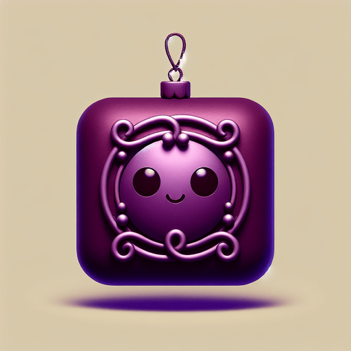 Perfectly square purple Christmas decoration. Cartoon. Cute art style