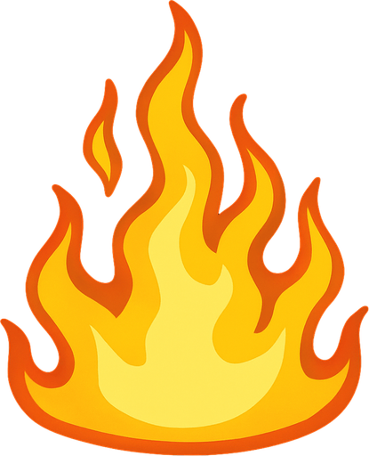 Fire.
In-Game asset.  2d.  High contrast.  No shadows