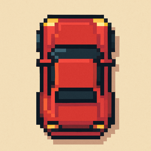 Pixel art Araba kuş bakışı şeklinde olsun.
In-Game asset.  2d.  High contrast.  No shadows