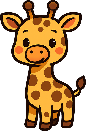 Cute giraffe.
In-Game asset.  2d.  High contrast.  No shadows