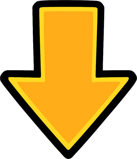 Arrow pointing down.
In-Game asset.  2d.  High contrast.  No shadows