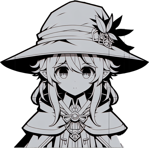 top down anime mage character.
Single Game Texture.  In-Game asset.  2d.  Blank background.  High contrast.  No shadows