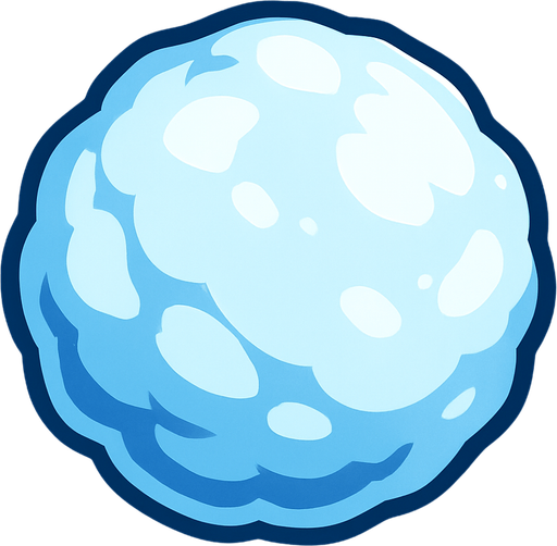 Snowball.
In-Game asset.  2d.  High contrast.  No shadows