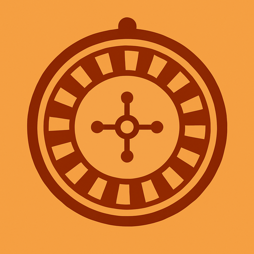 Dark orange circular minimalist roulette.
In-Game asset.  2d.  High contrast.  No shadows