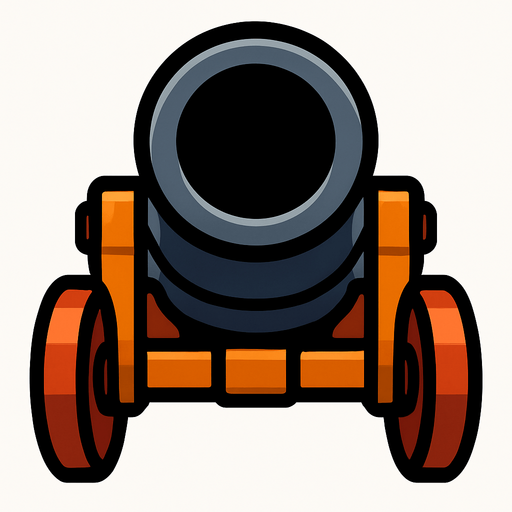 Canon facing forward.
In-Game asset.  2d.  High contrast.  No shadows