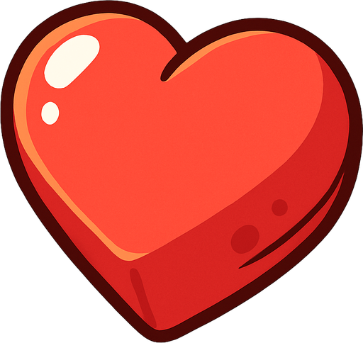 a delicious looking isometric heart icon drawn as a 2D illustration for a cute mobile game.
In-Game asset.  2d.  High contrast.  No shadows.
In-Game asset.  2d.  High contrast.  No shadows