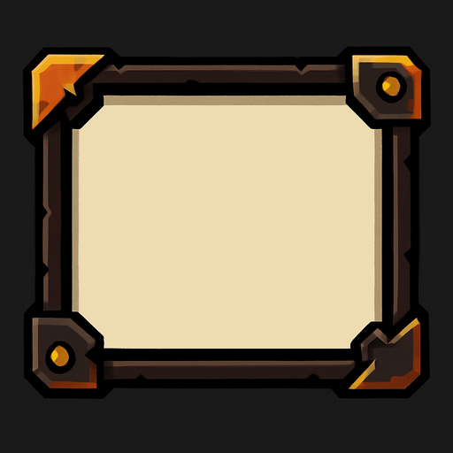 Рамка для всплывающей меню подсказки.
In-Game asset.  2d.  High contrast.  No shadows