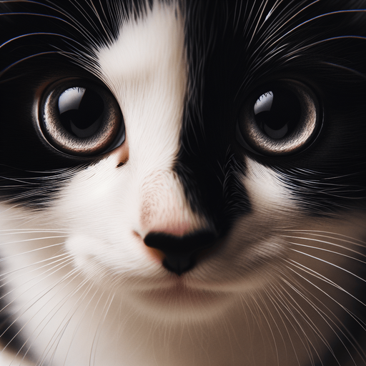 black and white cat face