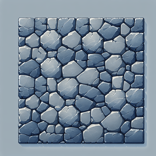 A Topdown Stone Ground.
Single Game Texture.  In-Game asset.  2d.  Blank background.  High contrast.  No shadows