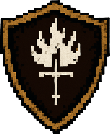 Kalkan logosu Dark souls style 2d pixel art.
In-Game asset.  2d.  High contrast.  No shadows