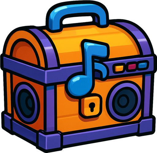 musicChest.
In-Game asset.  2d.  High contrast.  No shadows