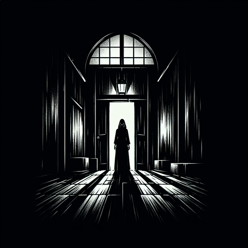 Dark background horror.
2d. Blank background. High contrast. No shadows.