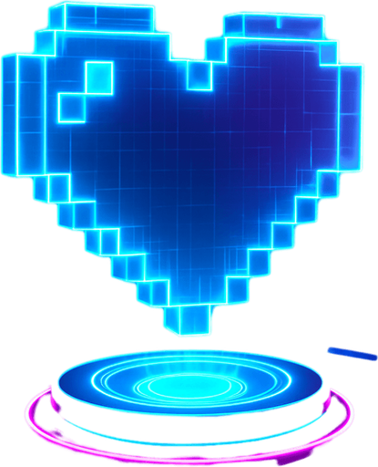 Neon cyberpunk glowing 3D 🩷 hologram projection light futuristic