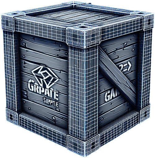 supply crate.
Single Game Texture.  In-Game asset.  2d.  Blank background.  High contrast.  No shadows