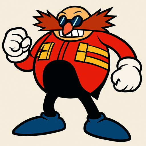 make sonic's enemy doctor eggman.
In-Game asset.  High contrast.  No shadows