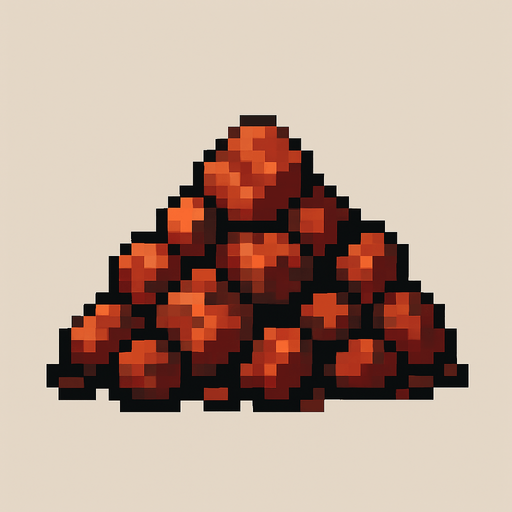 Iron ore pixart.
In-Game asset.  2d.  High contrast.  No shadows