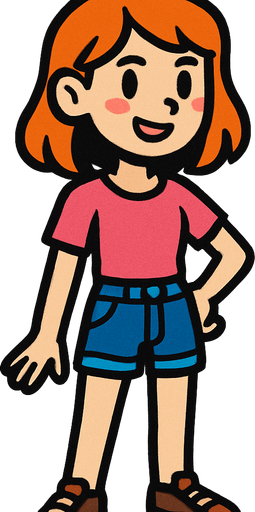 teen girl.
In-Game asset.  2d.  High contrast.  No shadows