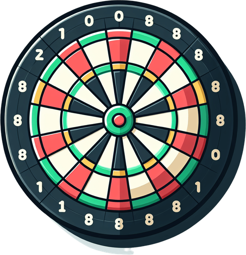 Cartoon flat dart board.
Single Game Texture. In-Game asset. 2d. White background. High contrast. No shadows..
Single Game Texture.  In-Game asset.  2d.  Blank background.  High contrast.  No shadows