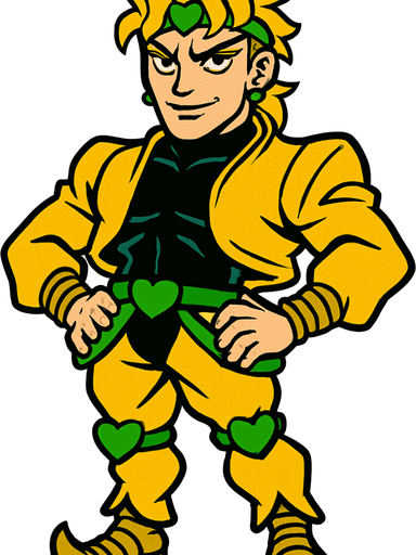 Dio.
In-Game asset.  2d.  High contrast.  No shadows