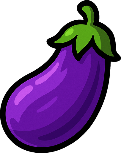 eggplant,purple.
In-Game asset.  2d.  High contrast.  No shadows