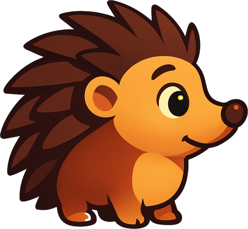 3d pixar tarzı kirpi yandan bakış.
In-Game asset.  2d.  High contrast.  No shadows