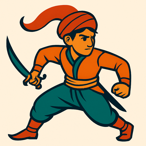 A young, agile swordsman from the Ottoman era.
In-Game asset.  2d.  High contrast.  No shadows